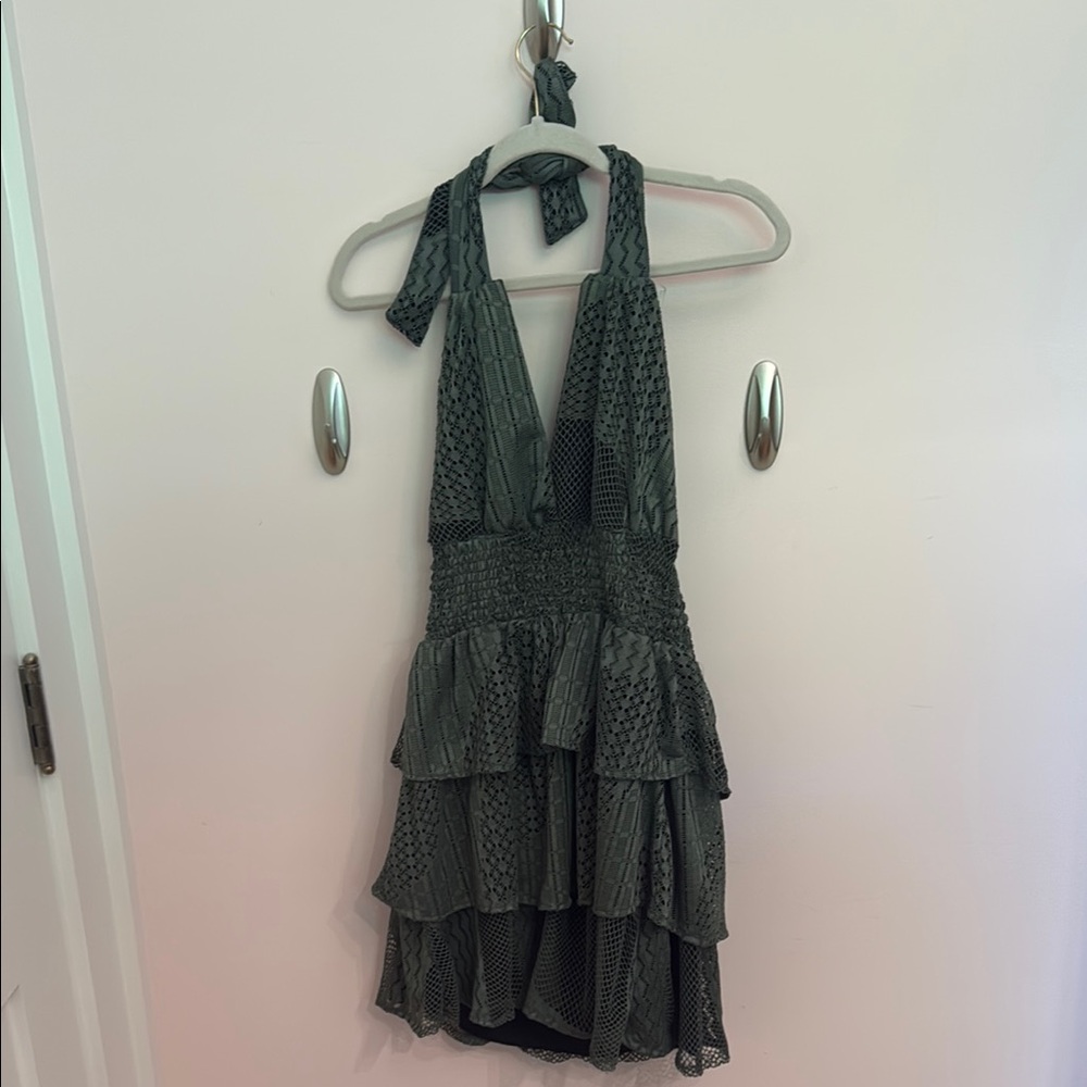 Chic Halter Neck Tiered Dress